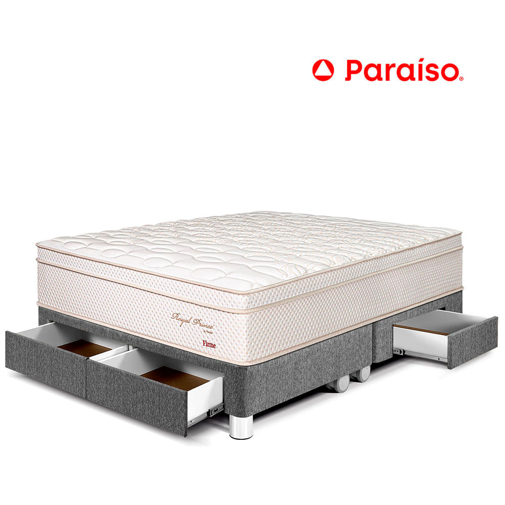 Cama Royal Prince Con Cajones King Gris