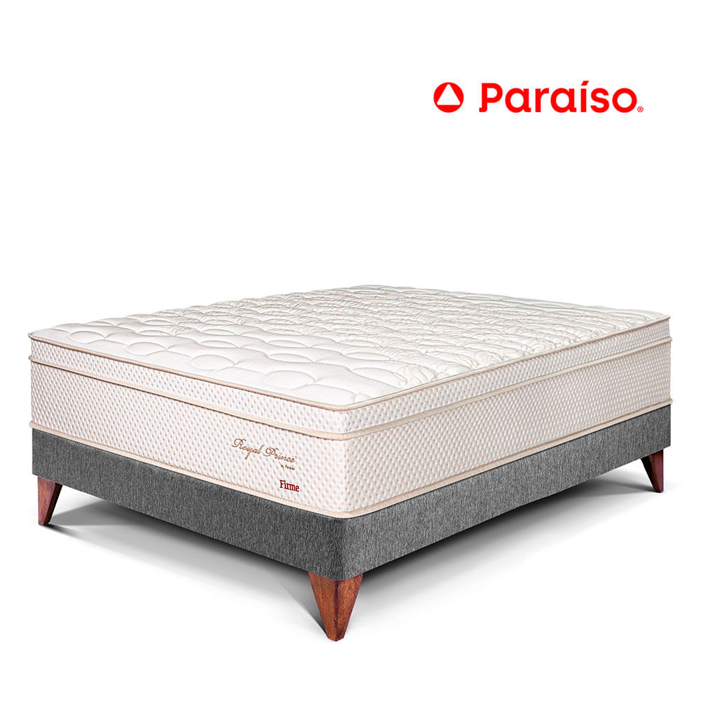 Cama Europea Royal Prince 2 Plazas Gris
