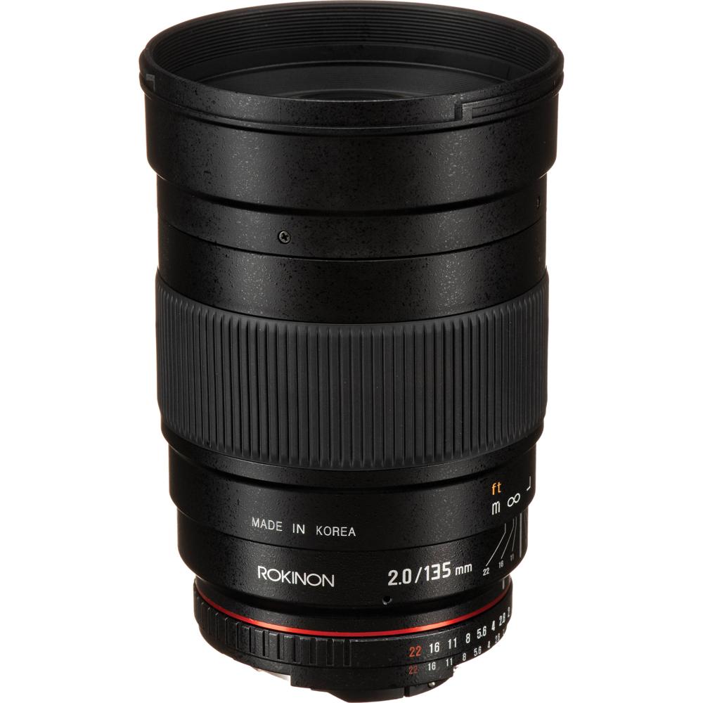 Rokinon 135mm f/2.0 Lens Nikon F Mount AE Chip - Telefoto Manual con UMC y Elemento ED