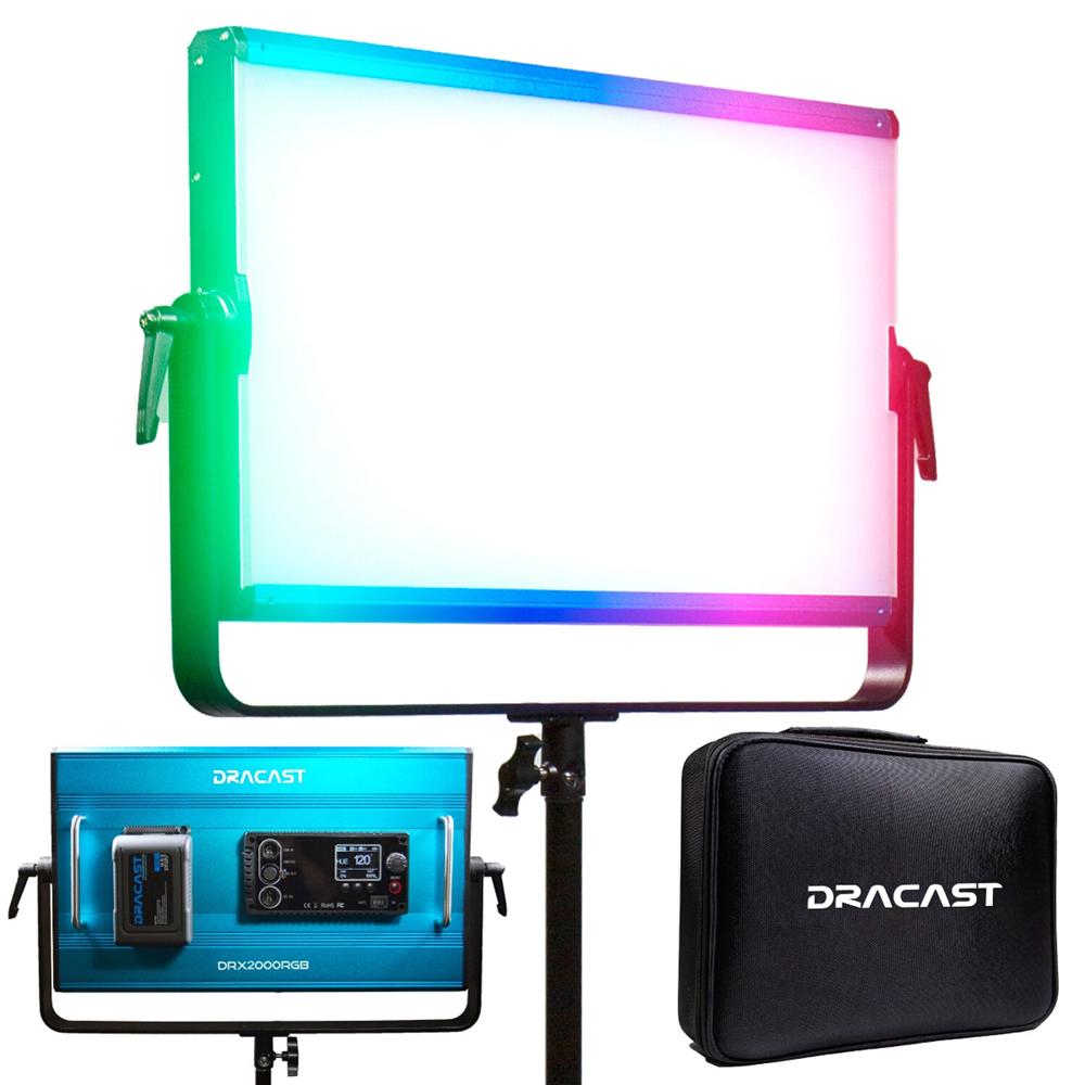 Dracast X Series LED2000 RGB Panel de Luz LED 2800-8000K, 120W, Control DMX y App, CRI 96,