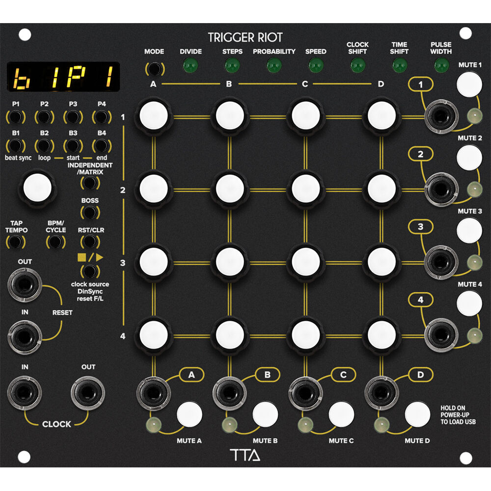 Tiptop Audio Trigger Riot Secuenciador Eurorack 28 HP, Generador de Pulsos y Triggers
