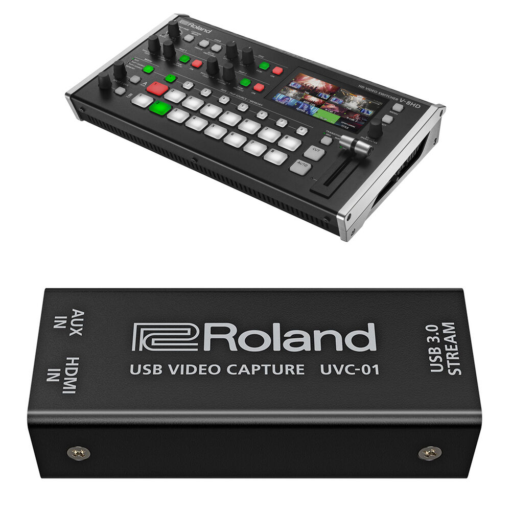 Roland V-8HD Switcher HDMI 8 Entradas 3 Salidas, UVC-01 Capturador USB 1080p