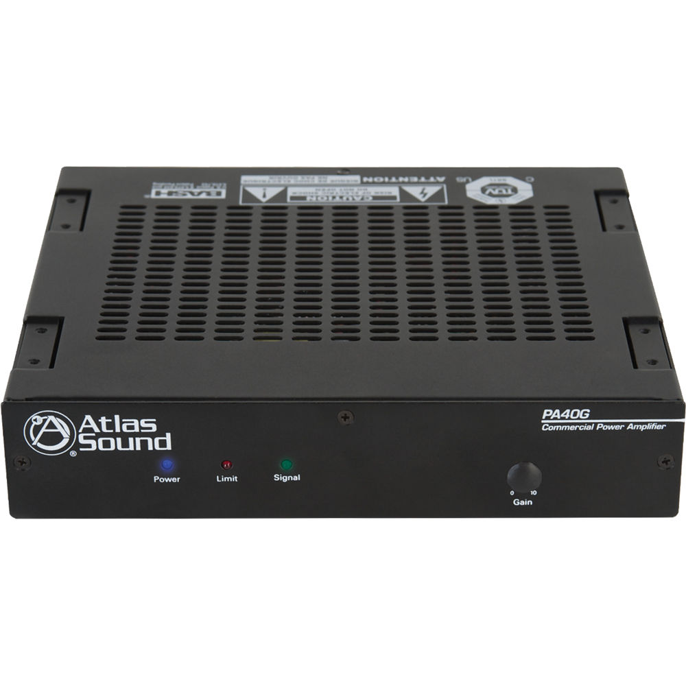 AtlasIED Amplificador de Potencia PA40G 40W Monocanal con Fuente de Poder Global