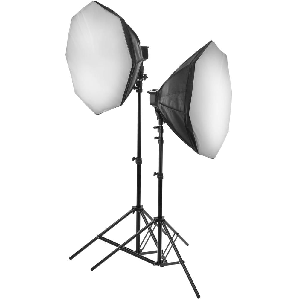 Raya Kit de Iluminación Continua Octa Fluorescente 7-Socket con 2 Softboxes de 27"" y Sopo