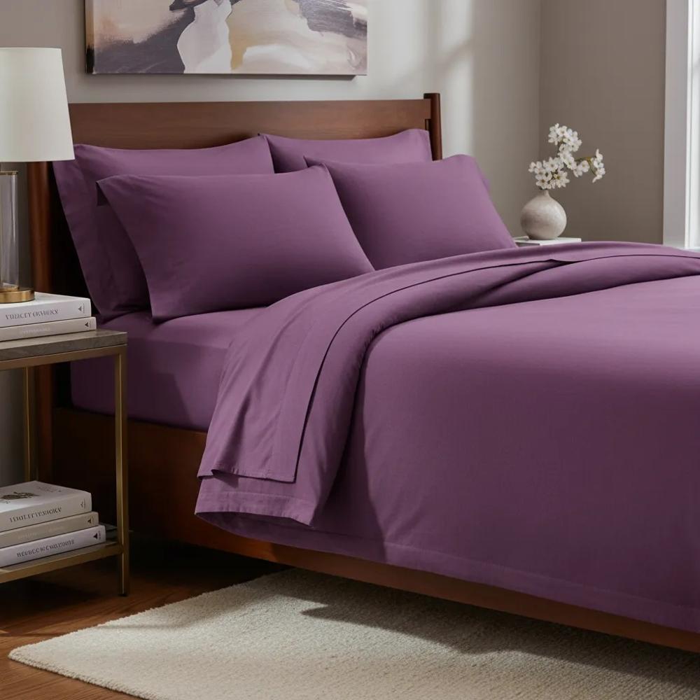 Juego de sabanas algodón pima interiotex 180 hilos 1 Plaza color Barney Liso talla 1 Plaza Barney