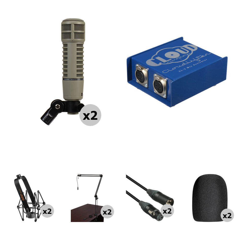 Electro-Voice RE20 Kit de Micrófonos Dinámicos para Broadcast con Cloudlifter y Accesori