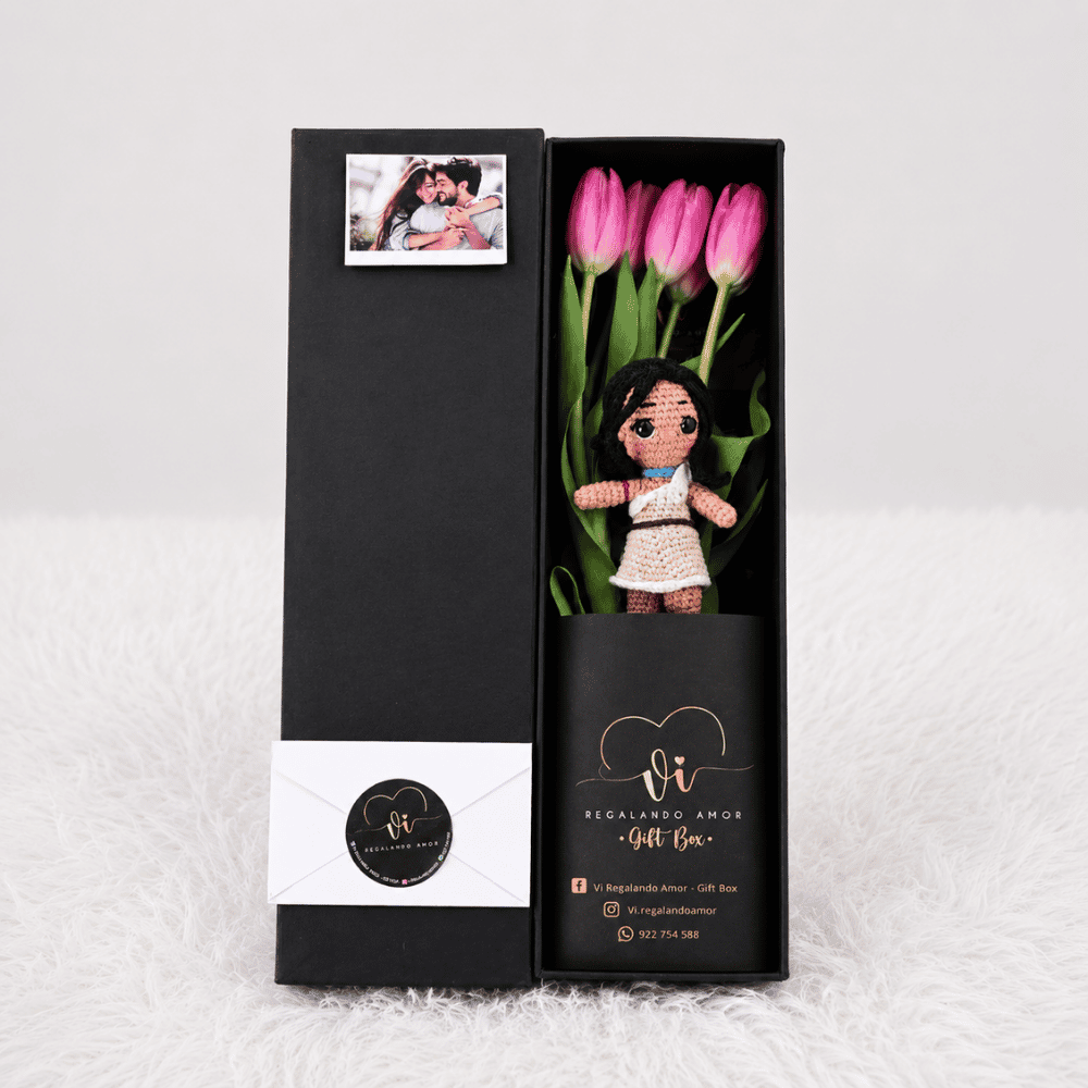 Box Luxury Tulipanes Fucsia - Pocahontas