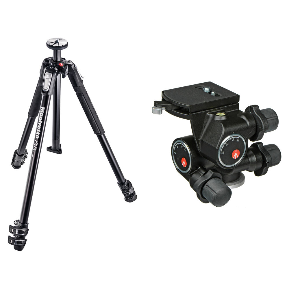 Manfrotto Trípode de Aluminio MT190X3 con Cabezal Engranado 410 Junior
