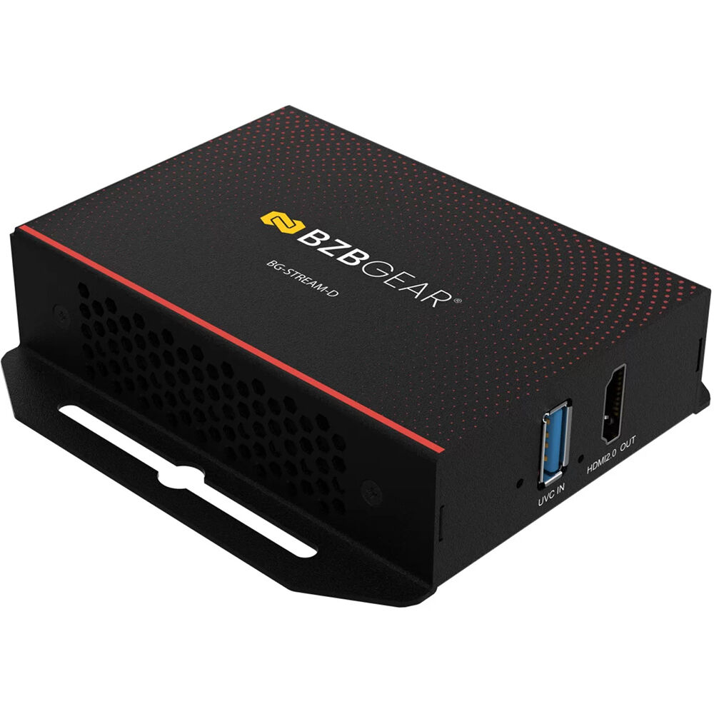 BZBGEAR BG-STREAM-D Decodificador IP/UVC a HDMI 2.0 PoE, Soporta DCI 4K60, Entradas RJ45 y