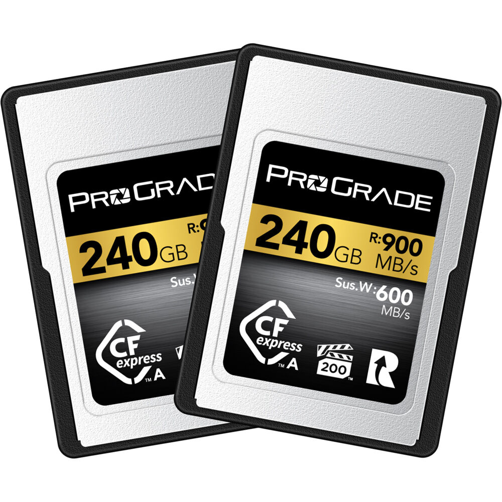 ProGrade Digital CFexpress 2.0 Type A Gold 240GB - 2-Pack, Velocidades de Lectura hasta 90
