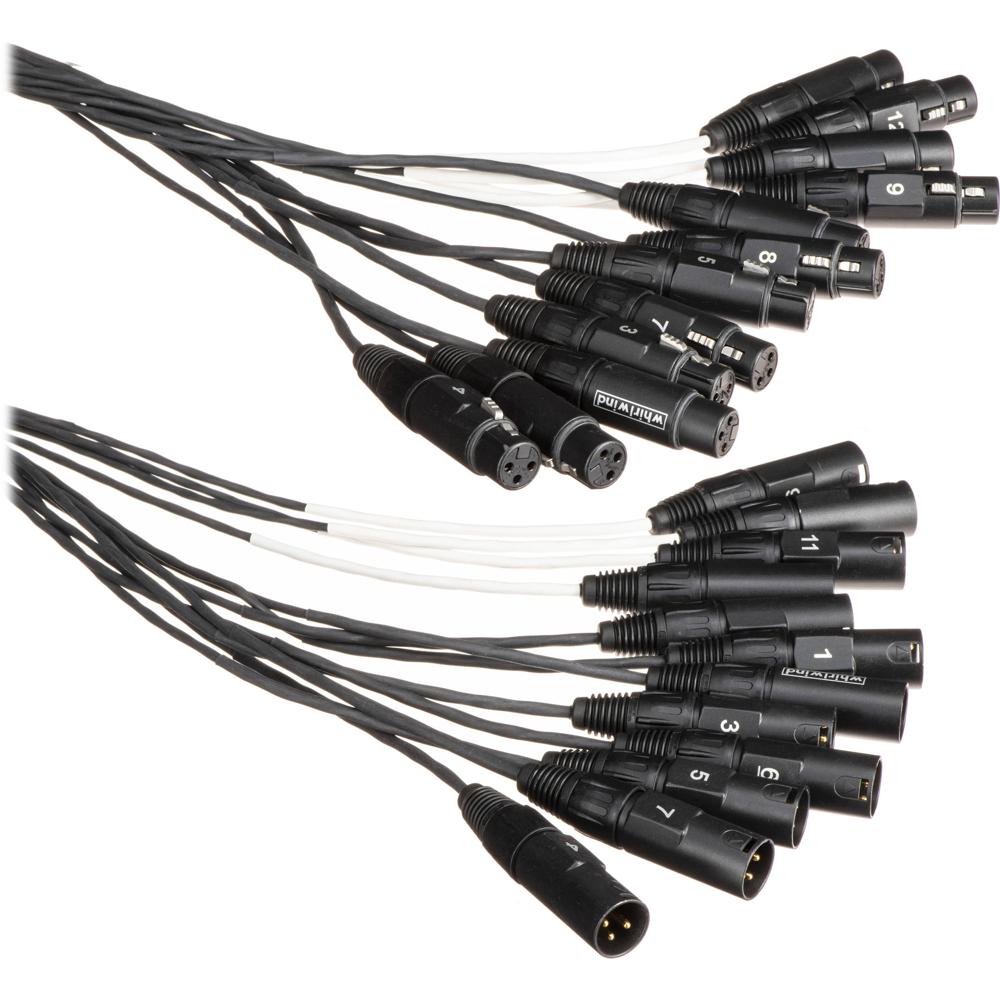 Whirlwind Medusa Snake Multitrack 12 Canales XLR (Azul, 25') - Conectores XLR Macho y Hemb