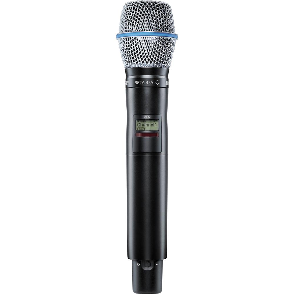 Shure AD2/B87A Micrófono Inalámbrico de Mano Digital con Cápsula Beta 87A, Supercardioi
