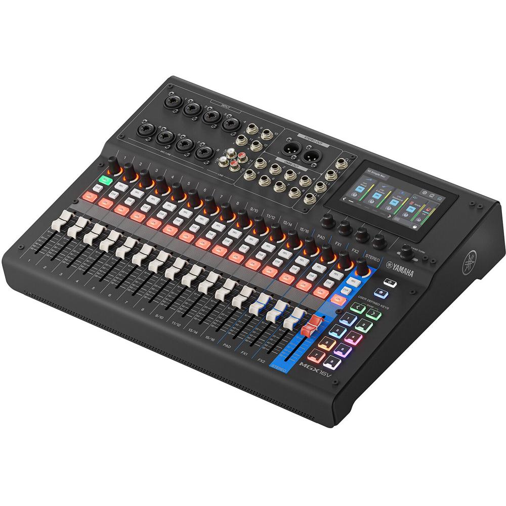 Yamaha Consola de Mezcla Digital MGX16V 22 Canales con Interfaz de Video, 8 Entradas Mic/L