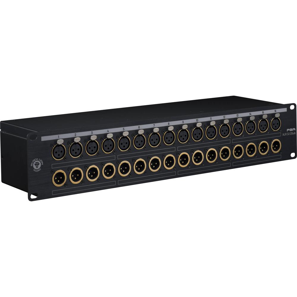 Black Lion Audio PBR XLR 32 DSub Patchbay 32 Canales, 16 XLR Entradas y Salidas, Conectore