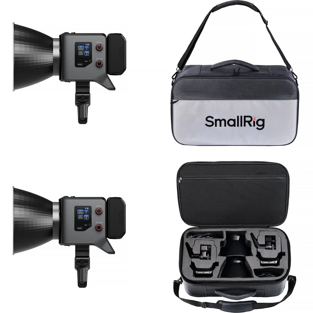 SmallRig Monolight LED RC 220B Pro Bi-Color Kit 2x 2700-6500K, Control App y DMX, Montaje