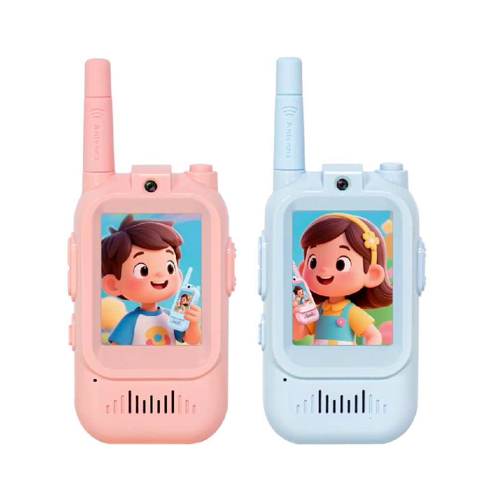 WALKIE TALKIES CON VIDEO PARA NIÑOS PACK X2 CON PANTALLA LCD Y CAMARA