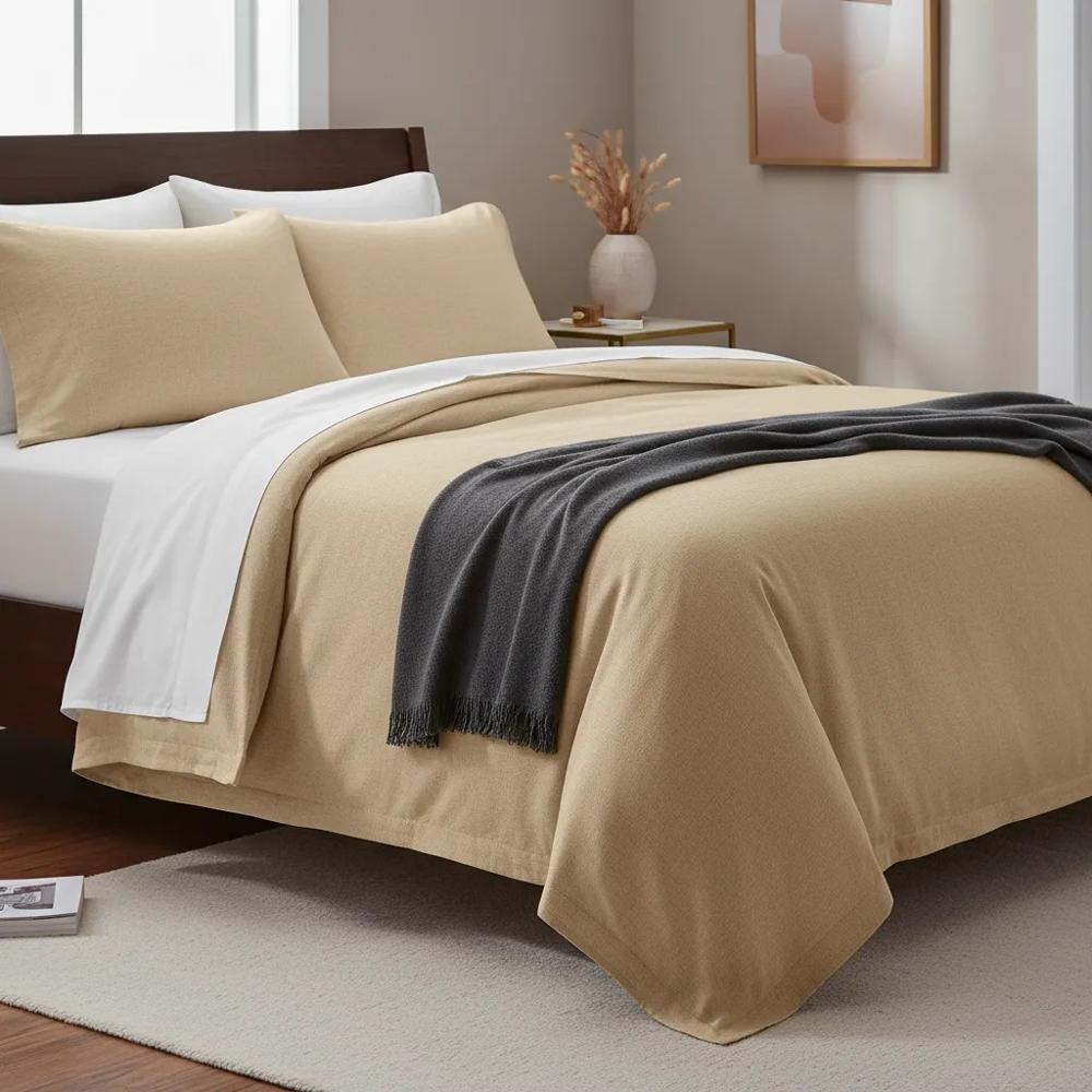 Juego de sabanas algodón pima interiotex 180 hilos 2 Plazas color Gamusa Liso talla 2 Plazas Gamusa