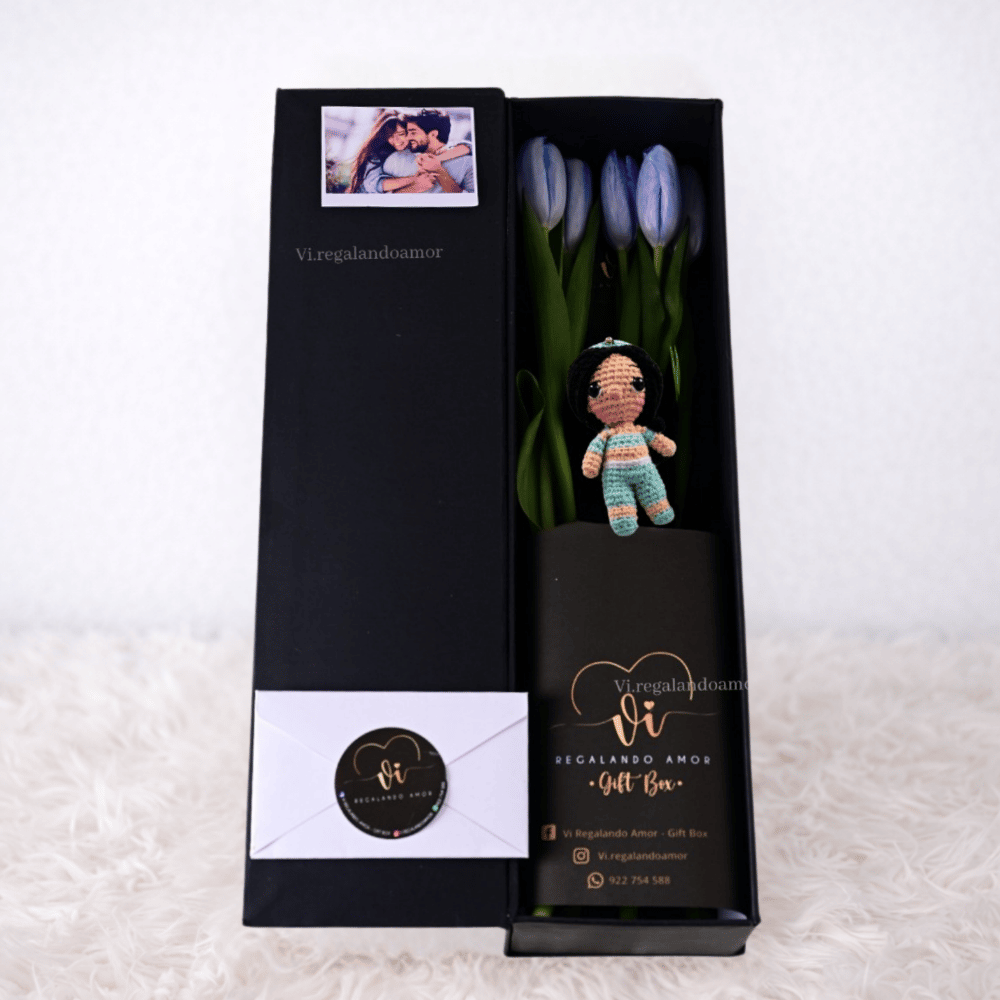 Box Luxury tulipanes celestes - Jazmin