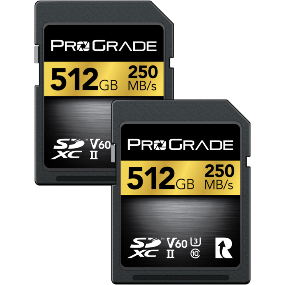 ProGrade Digital Tarjeta de Memoria SDXC UHS-II 512GB Gold (Paquete de 2) - Velocidad de L