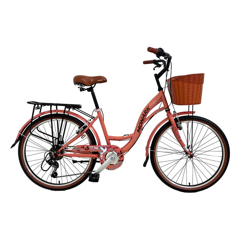 Bicicleta Monark Mirage Terra Aro 24 Urbana Mujer Rosa Negro