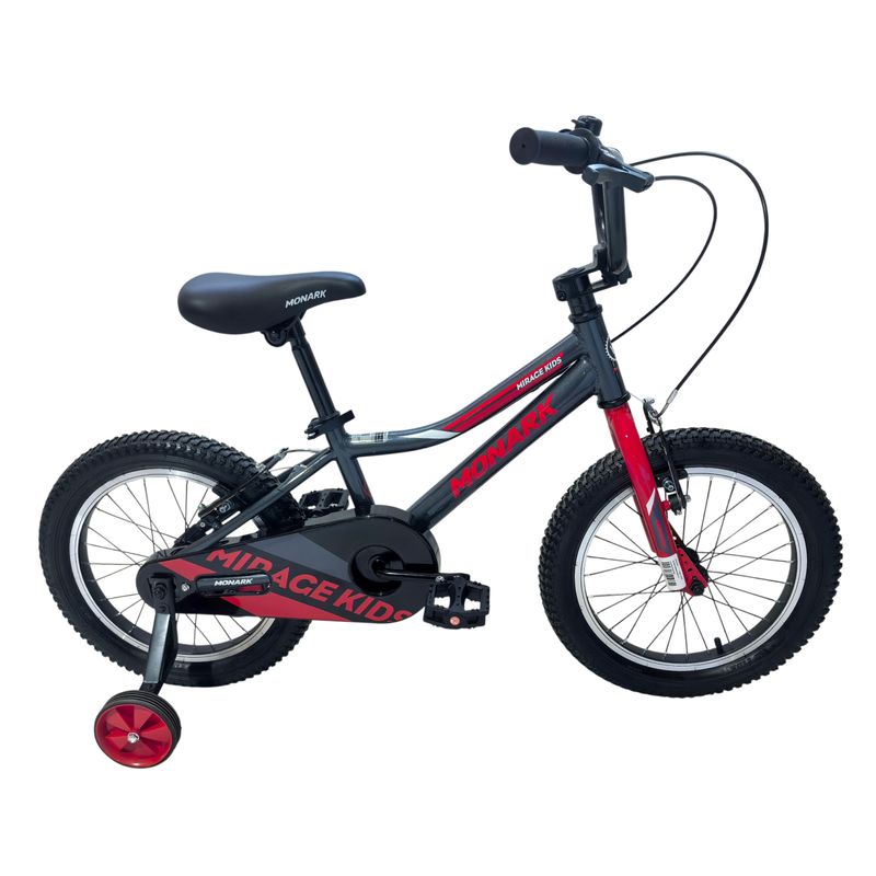 Bicicleta Monark Mirage Kids Aro 16 Urbana Niño Rojo Gris