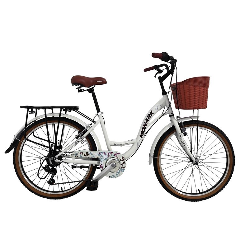 Bicicleta Monark Romantic Teen Aro 24 Urbana Mujer Gris Claro