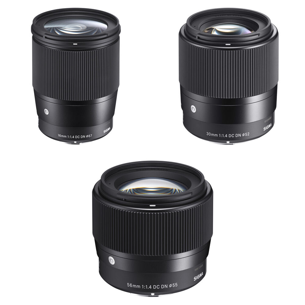 Sigma Kit de Lentes 16mm, 30mm y 56mm f/1.4 DC DN Contemporary para Sony E