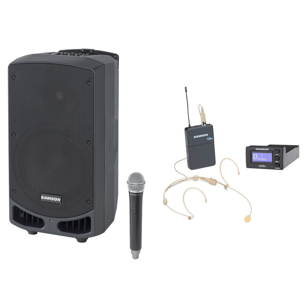Samson Expedition XP310w Sistema PA Portátil 300W con Micrófono Inalámbrico Headset Con