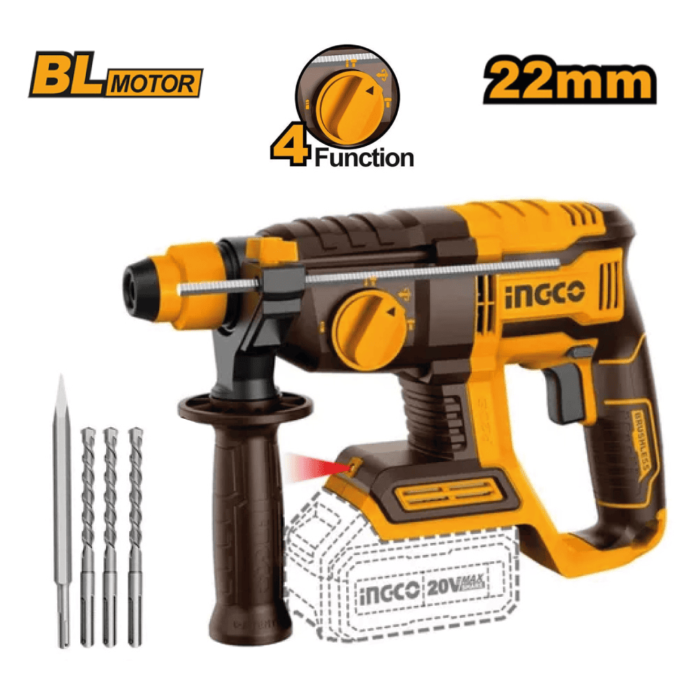 Rotomartillo Brushless Ingco 20V 2.0J SDS PLUS CRHLI20208