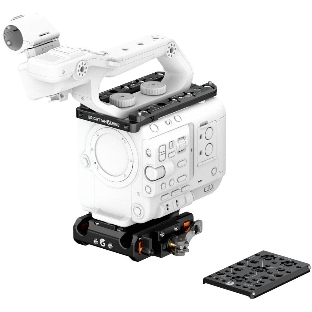 Bright Tangerine LeftField 3 Base Kit para Sony FX6 - Baseplate, Dovetail y Riser en Alumi