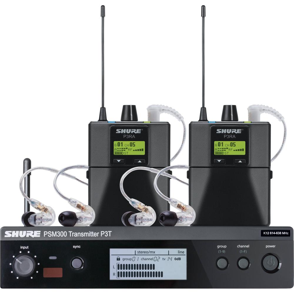 Shure PSM 300 Twin-Pack Pro Kit Monitores In-Ear Inalámbricos - Transmisor P3T y 2 Recept