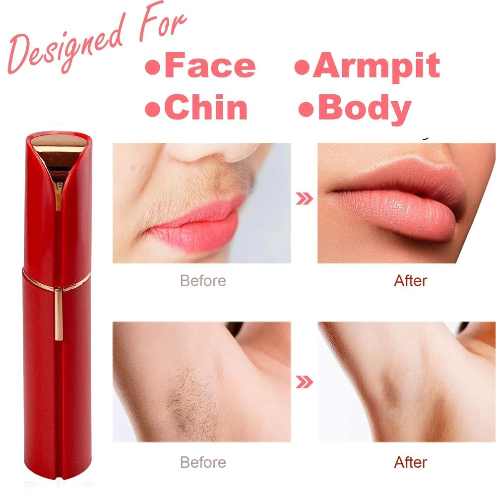 DEPILADORA FACIAL VELLO MUJER FLAWLBSS FLAWLESS ROJO AFEITADORA ELÉCTRICA DE CEJAS GENIEKA