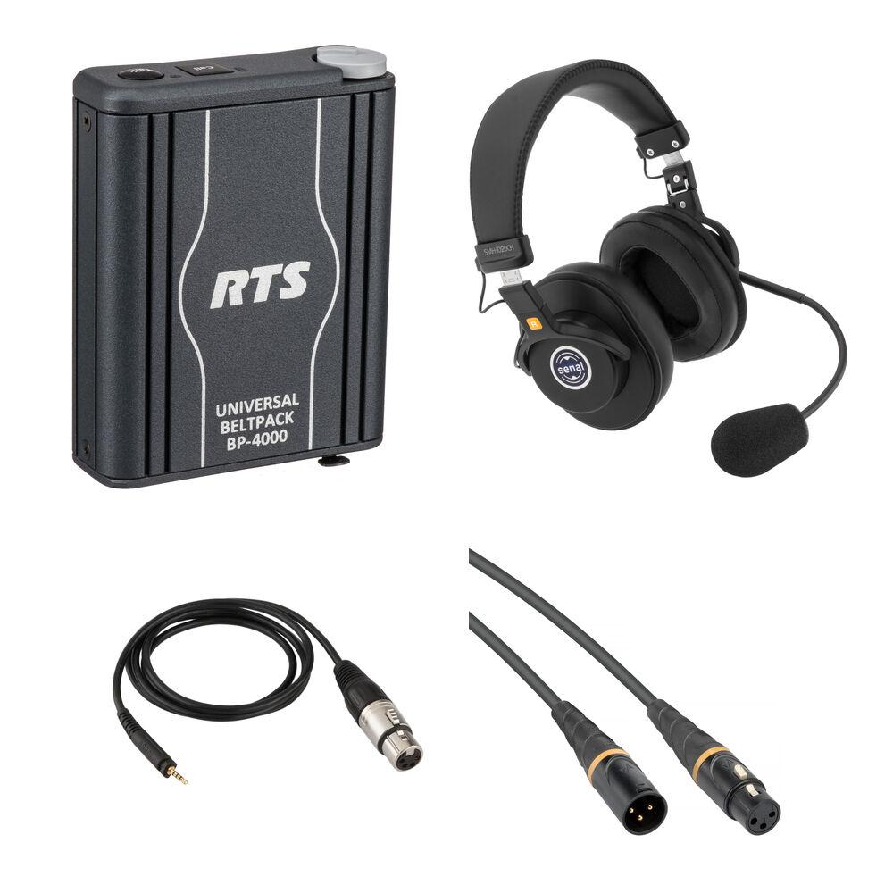 RTS Kit de Comunicación Portátil BP4000A4M con Auricular Doble Lado