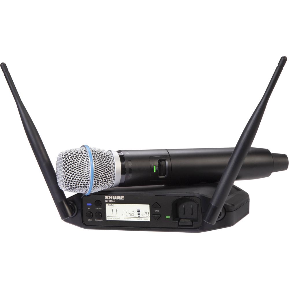 Shure GLXD24+ Sistema Inalámbrico Vocal de Doble Banda con Micrófono BETA 87A
