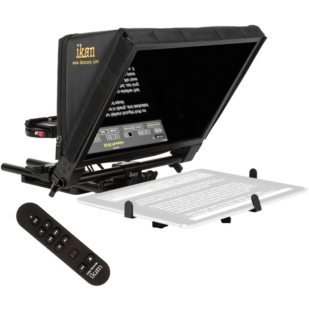ikan Teleprompter Elite Pro para Tablets Grandes con Control Remoto, Soporta iPad Pro y Su