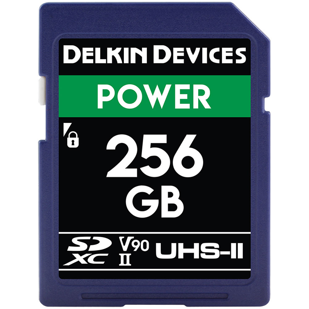 Delkin Devices Tarjeta de Memoria SDXC 256GB POWER UHS-II V90 - Velocidad de Lectura 300 M