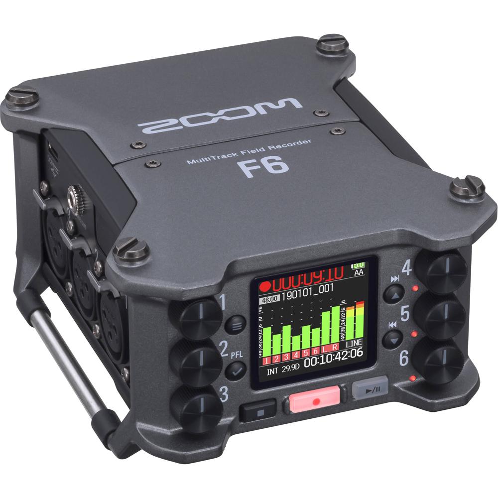 Zoom F6 Grabador de Campo Multitrack 6-Input 14-Track con Grabación 32-Bit Float y 6 Prea
