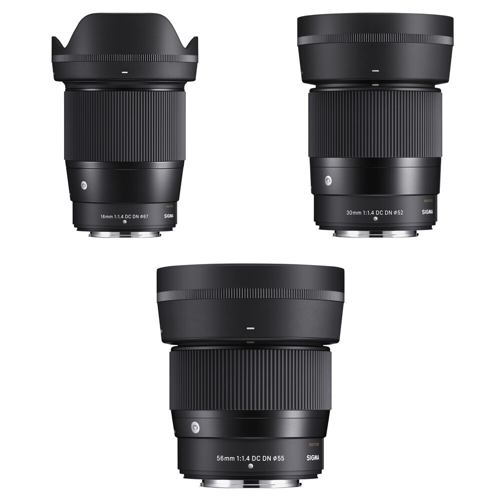 Sigma Kit de Lentes 16mm, 30mm y 56mm f/1.4 DC DN Contemporary para FUJIFILM X