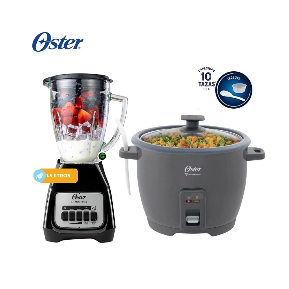 Combo Licuadora Vaso de Vidrio 1.5 Litros - Olla Arrocera 10 Tazas