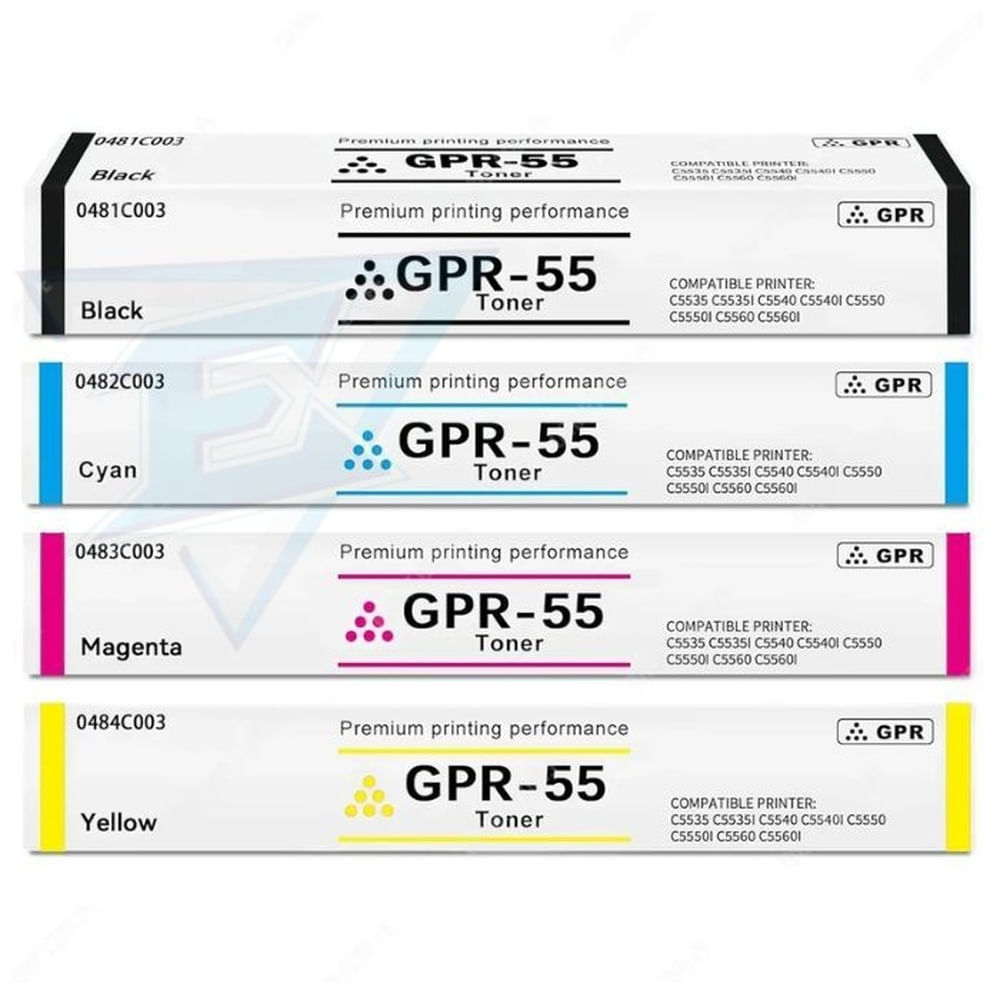 PACK TONER COMPATIBLE CANON GPR-55 NEGRO CIAN MAGENTA YELLOW
