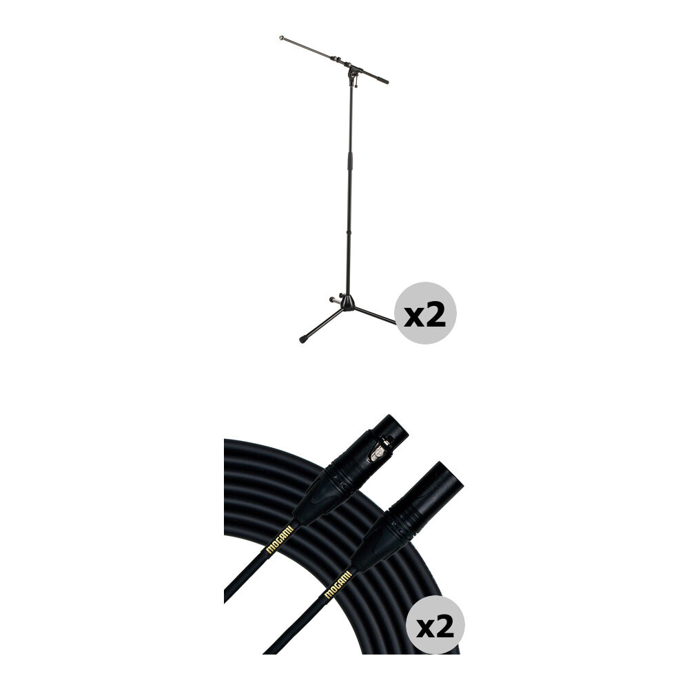 K&M Soporte de Micrófono Tripode 210/9 con Cables XLR Premium