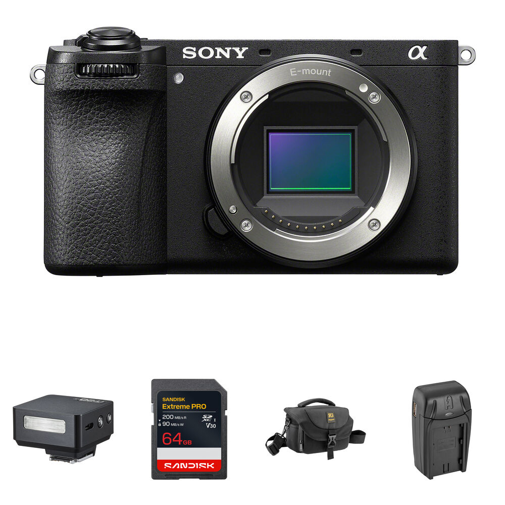 Sony Cámara Mirrorless a6700 26MP con Flash Mini Godox iT20 S
