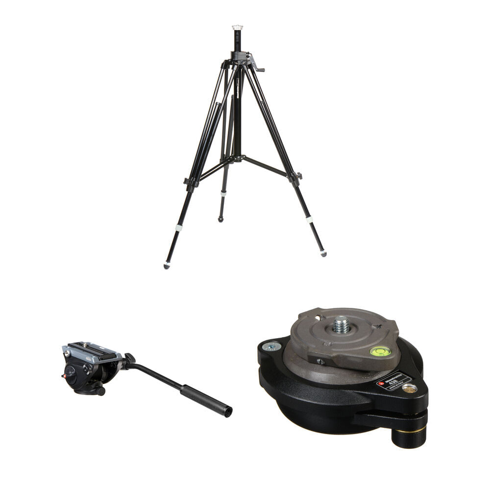 Manfrotto Triman Tripod Kit MVH500AH con Cabeza de Fluido y Columna Central para Cámaras