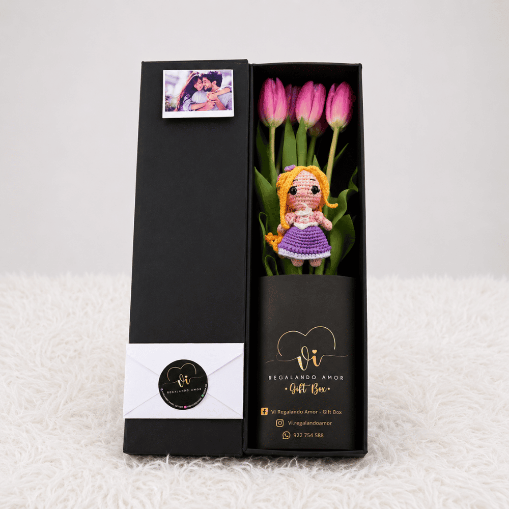Box Luxury Tulipanes  Rosadas - Rapunzel