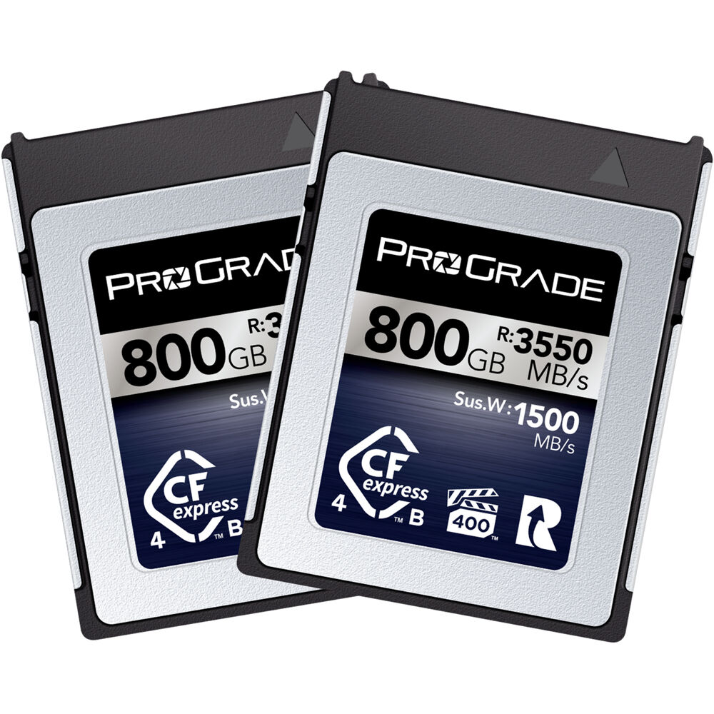 ProGrade Digital CFexpress 4.0 Type B Iridium 800GB - 2-Pack, Velocidades de Lectura hasta