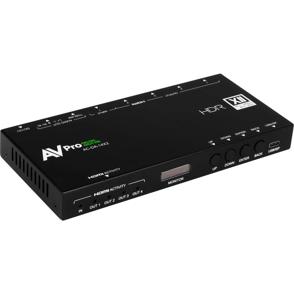 AVPro Edge Amplificador de Distribución HDMI 2.1b 1x4 - Resoluciones hasta 8K60, 48 Gb/s,