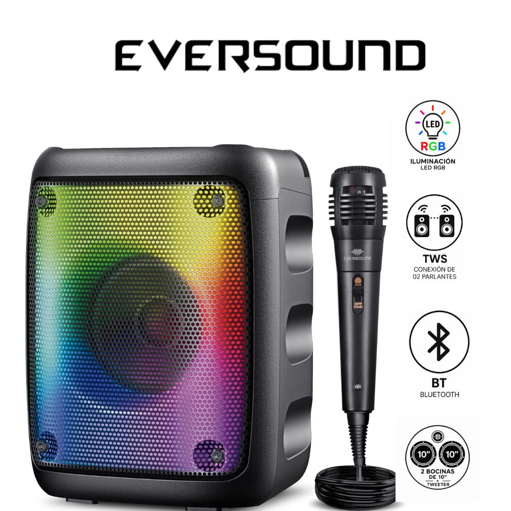 Parlante Eversound EV 5003 Dynamic Bocina de 3 con Microfono USB BT
