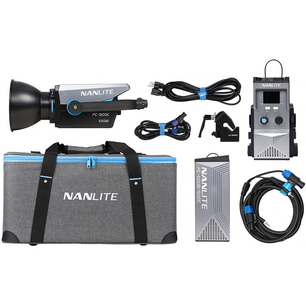 Nanlite FC-500C Spotlight LED RGB con Kit FC PowerController - Control Inalámbrico, 2700-