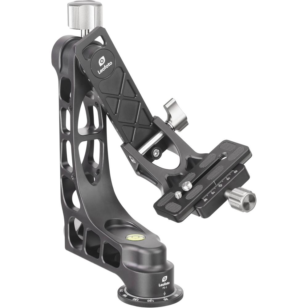 Leofoto PG-1 Cabezal Gimbal Negro - Capacidad de Carga 55 lb, Altura Ajustable 3.9"", Placa