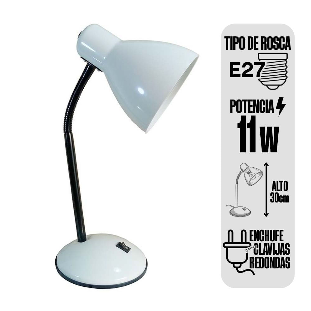 Lámpara de Escritorio Orange Classic Blanca E27